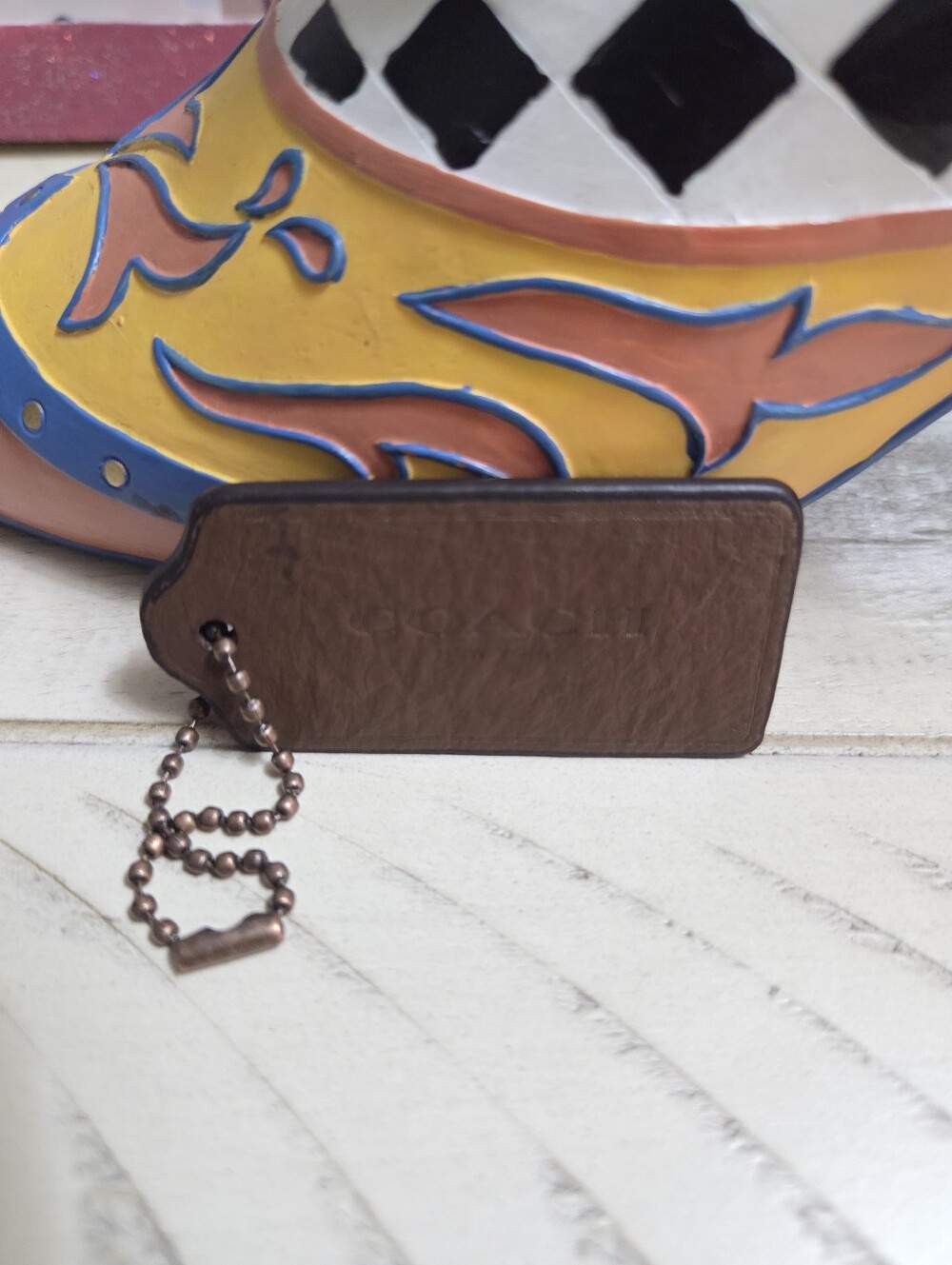 COACH Brown Leather HangTag, EUC - Picture 2 of 8